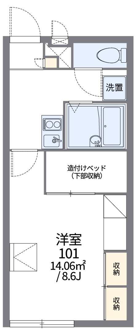 レオパレスノミヤマ 1階 １Ｋ