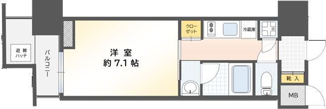 エイペックス梅田東Ⅱ １Ｋ 駅近オートロック対応マンション